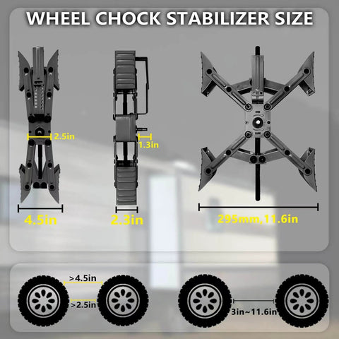X Shaped Wheel Stabilizer Chocks For Campers And Travel Trailers, Adjustable RV Wheel Chocks With Drill Access, 2 Piece Set