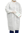 Adult Disposable Cleanroom Lab Coat White X Large 10 Count With Thumb Loops Low Lint Microporous Fabric Knee Length USP Compliant Design For Comfort And Full Particulate Barrier Protection From CONTEC CritiGear