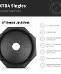 XTRA Singles RV Jack Pads For Fifth Wheels And Motorhomes Travel Trailers With 9 Inch Round Jack Feet, durable rubber pad