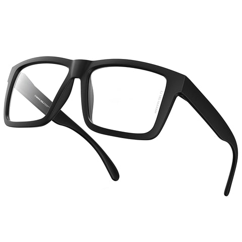 XXL Size Sunglasses for Big Heads Z87 TR90 Ultralight Matte Black UV400 side angle view