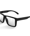 XXL Size Sunglasses for Big Heads Z87 TR90 Ultralight Matte Black UV400, side view showing matte black TR90 frame
