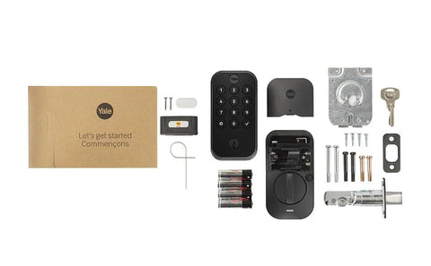 Assure Lock 2 Deadbolt With WiFi Keypad For Smart Home Entry Code Entry And Remote Access Keyless Entry Via Keypad And App Auto Lock And DoorSense Fits Doors By Replacing A Standard Deadbolt Easy Installation For Remote Access And WiFi Connectivity components layout.