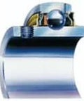 Cross-section of YAR 211-115-2F SKF bearing, cylindrical bore 49.2125 mm, showing non-metallic cage and inner ring extensions.