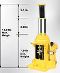 Low Profile 12 Ton Hydraulic Bottle Jack With 24,000 Lbs Capacity, Welded Stubby Jack For Home Garage Pro Shop And Commercial Use