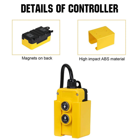 4 Wire Dump Trailer Remote Control Switch for 12V DC hydraulic pump with ABS material and magnets on back details
