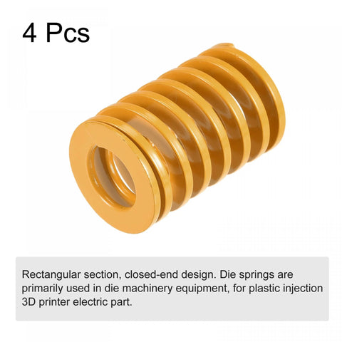 3D Printer Die Spring Set 25mm Outer Diameter 40mm Long 4 Pack Spiral Stamping Light Load Compression Mould Die Springs For 3D Printer Electric Part Yellow Uxcell Ideal For Hobbyist Builds Quick Install Smooth Travel Durable Steel