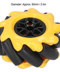 Yellow 60mm High Hideness Mecanum Wheel -Directional Wheel TT Motor Hubs/Connector for Robot Car Kit DIY STEM Toy Parts