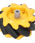 Yellow 60mm High Hideness Mecanum Wheel -Directional Wheel TT Motor Hubs/Connector for Robot Car Kit DIY STEM Toy Parts((2 Pair))