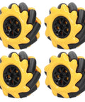 Yellow 60mm High Hideness Mecanum Wheel -Directional Wheel TT Motor Hubs/Connector for Robot Car Kit DIY STEM Toy Parts