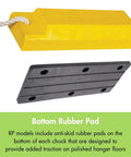 18 Inch Airplane Wheel Chocks For Small To Mid Sized Aircraft, Roped Pair For Polished Hangar Floors, Durable Lightweight Urethane, Yellow AC3518 RP P By Checkers