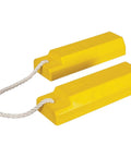 18 Inch Airplane Wheel Chocks For Small To Mid Sized Aircraft, Roped Pair For Polished Hangar Floors, Durable Lightweight Urethane, Yellow AC3518 RP P By Checkers