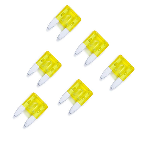 100 Pack 20 Amp Auto Fuses For ATC ATO Blade Style 32V Short Circuit Protection Car Fuse Kit shown with tin-plated zinc terminals