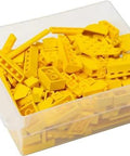 Container of yellow building bricks for small parts organizer storage in 24-Drawer Plastic Storage Cabinet For Garage Organization