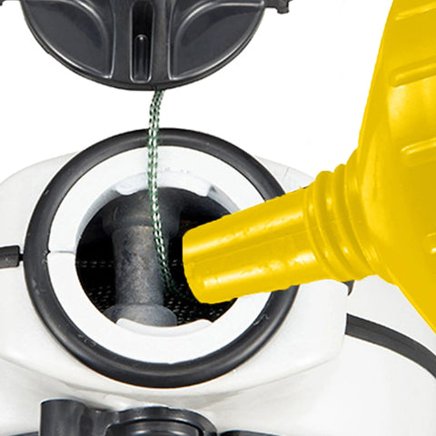 Yellow Ultra Fine Snap Line Chalk delivers precise marks on concrete and wood with fade resistant lines; pouring from bottle