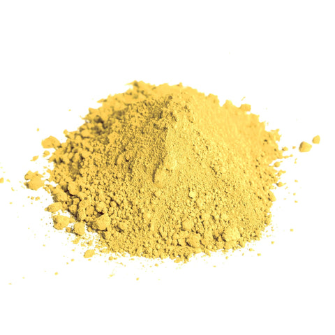 Yellow Ultra Fine Snap Line Chalk delivers precise marks on concrete and wood with fade resistant lines; loose chalk powder on white surface.