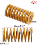 Six Pack Yellow Light Load Compression Springs For 3D Printer Molds And Die Presses 30mm Outer Diameter 60mm Free Length