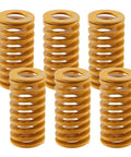 Six Pack Yellow Light Load Compression Springs For 3D Printer Molds And Die Presses 30mm Outer Diameter 60mm Free Length