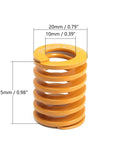 Die Springs For 3D Printers 20mm OD 10mm ID 25mm Length 65Mn Steel Spiral Compression Springs Yellow Painted 2 Pack