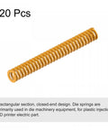 3D Printer Die Springs 8mm OD 60mm Long 20 Pack Yellow Spiral Stamping Light Load Compression Mould Die Springs Pro Grade