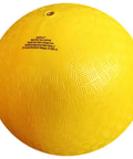 Yellow 8.5-inch dodgeball playground ball, part of a pack of 4 balls with 1 pump, official size for dodge ball and handball, multicolor