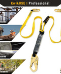 Taipan 6 Foot Double Leg Flat Safety Lanyard With External Shock Absorber Built Tough ANSI Tested And OSHA Compliant