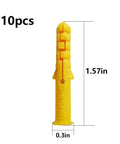 Yellow plastic anchor from Complete 274 Pcs Drywall Anchors And Screws Kit For Brick And Concrete Walls Includes Plastic Anchors And Zinc Screws