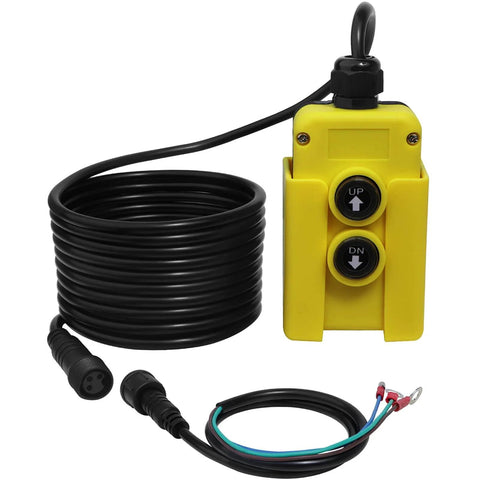 3 Wire Dump Trailer Remote Control Switch For 12V DC Hydraulic Pump Up Down Control Single Acting Trailer Controller Ideal For Truck Tipper Lift Gate Hoist Easy Install And Time Saving with yellow casing and coiled cord
