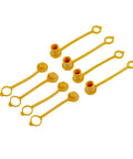 4 Pack 16mm Quick Connect Dust Cap And Plug Set For Propane And Natural Gas Lines, yellow rubber covers and plugs shown