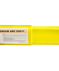 E6011 Welding Rods Set For Stick Welding, 10 Lb Pack In 6 Boxes, yellow container with product label and specifications