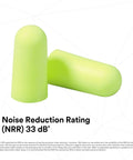 E-A-Rsoft Yellow Neons Disposable Ear Plugs Pack 200 Pairs Individually Wrapped Regular Size Uncorded With 33 dB NRR