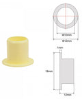 Flanged Sleeve Bearing Set 10mm Bore 12mm Outer Diameter 12mm Length POM Wrapped Oilless Bushings Yellow with diagram