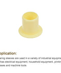 Flanged Sleeve Bearing Set 10mm Bore 12mm Outer Diameter 12mm Length POM Wrapped Oilless Bushings Yellow 4 Pieces Self Lubricating Plain Bearings With 18mm Flange Diameter And 1mm Flange Thickness