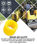 Flexible Coupler Sleeve For RD Series Rollers Compatible With Wacker Neuson RD880 RD11 RD12-90 And RD16-100 shown in yellow with roller