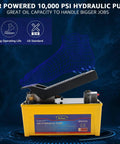 Air Hydraulic Pump, 10,000 PSI 1/2 Gal Reservoir, NPT 3/8" Oil Outlet, 2 x 6.5 ft Pipe, Foot Actuated Hydraulic Pump, Yellow