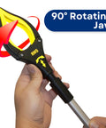 Close-up of Two Pack Extra Long Grabber Reacher With Rotating Jaw 34 Inch Total Length And 32 Inch True Reach Mobility Aid in use
