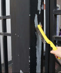 Using Wire Scratch Brush 2 Set, Heavy Duty Stainless Steel 11 Inch with Plastic Handle for descaling rust on metal surface