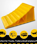 Heavy Duty Wheel Chocks For Travel Trailers And RVs Yellow 4 Pack Non Slip Lightweight Two Wheel Stopper Set