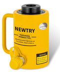 Yellow hydraulic jack showing NEWTRY branding, part of the ✝️ 20 ton Hydraulic Hollow Jack Cylinder 2’’ Stroke Porta Power Ram Industrial Lifting Jack Retract Automatically.