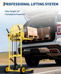 Heavy Duty Hydraulic Material Lift With 440 Lb Capacity Pallet Truck Dolly And Lift Table 36 Inch Max Lift near vehicle