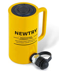 Front view of Beefy Twenty Ton Hydraulic Ram Jack With Eight Inch Stroke For Portable Industrial Lifting Multi Section Cylinder Built Tough For Auto Repair Construction And Shop Maintenance Three Eighth Inch Connector Newtry
