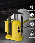 Massive 20 Ton Pneumatic Bottle Jack For Trucks And Autos With Air And Manual Pump, Adjustable Lift Under Truck