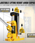 Heavy Duty Toe Jack 2.5 Ton With 5 Ton Top Lift For Cars And Machinery, Air Hydraulic Claw Jack, Low Profile Workhorse