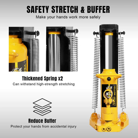 Image of Heavy Duty Toe Jack 2.5 Ton With 5 Ton Top Lift For Cars And Machinery, showing thickened springs and buffer system.