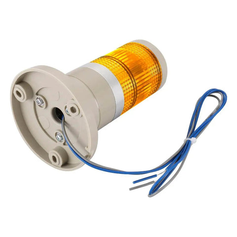 Rugged Continuous Yellow LED Industrial Signal Light Tower Lamp 110V AC Direct Mount With A 3.1 By 4.9 Inch Base For Industrial Warning Systems LTP 502T Built To Last