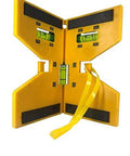 Yellow Magnetic Composite Post Level With Elastic Hands Free Loop Three Vials For Quick Plumb And Level Reads