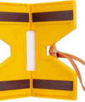 Pro Grade Magnetic Post Level 2 Pack For Leveling And Plumb Posts Railings Decks And Water Pipes With Strip Magnets And Rubber Strap For Hands Free Use Durable High Impact Composite Yellow, front view.