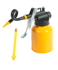 Oil Can Pump Oiler For Automotive Maintenance And Mechanical Repair A Long Flex Spout Squirt Bottle Hand Pump with yellow body