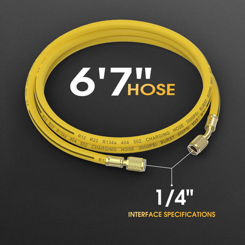 Yellow 6'7" hose with 1/4" connectors for Nitrogen Regulator With Six Foot Seven Inch Hose For TIG MIG Welding CGA580 Inlet