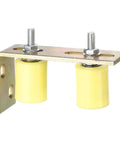 Sliding Gate Guide Roller Set With L Shaped Post Bracket, Includes Two Nylon Rollers In Diameter One And Five Eighths Inch And Length Two Inches