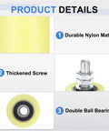 2 Pack Slide Gate Guide Roller Set With 2 Inch Nylon Rollers Gate Support Assembly Featuring Sealed Ball Bearing